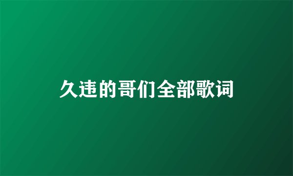 久违的哥们全部歌词