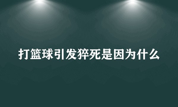 打篮球引发猝死是因为什么