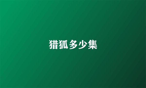猎狐多少集