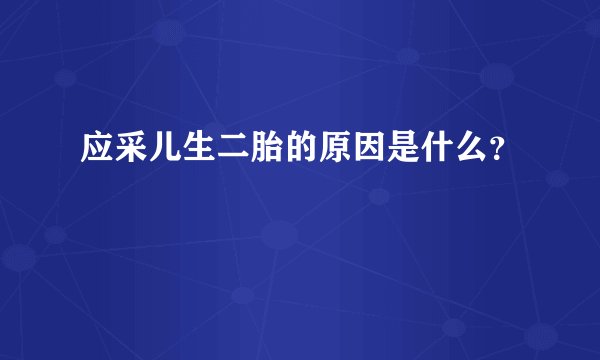 应采儿生二胎的原因是什么？