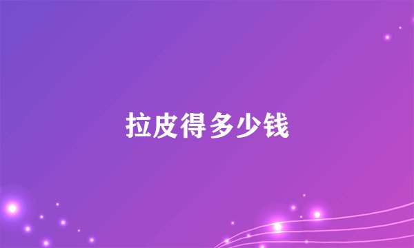拉皮得多少钱