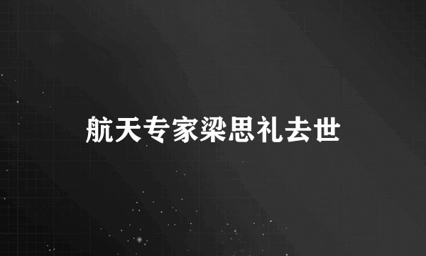 航天专家梁思礼去世