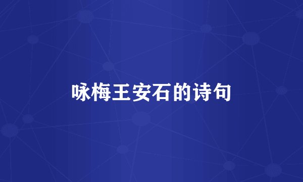 咏梅王安石的诗句