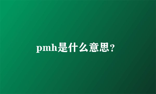 pmh是什么意思？