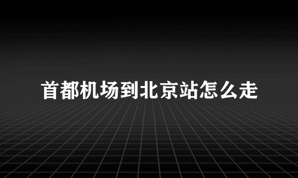 首都机场到北京站怎么走