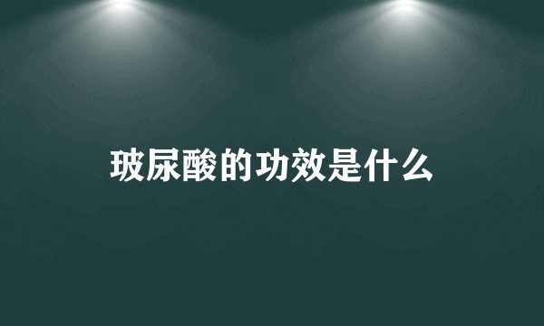 玻尿酸的功效是什么