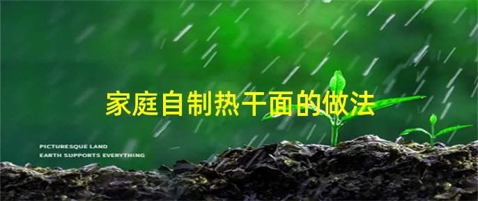家庭自制热干面的做法