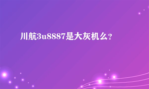 川航3u8887是大灰机么？
