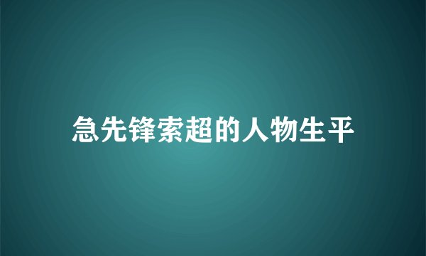 急先锋索超的人物生平