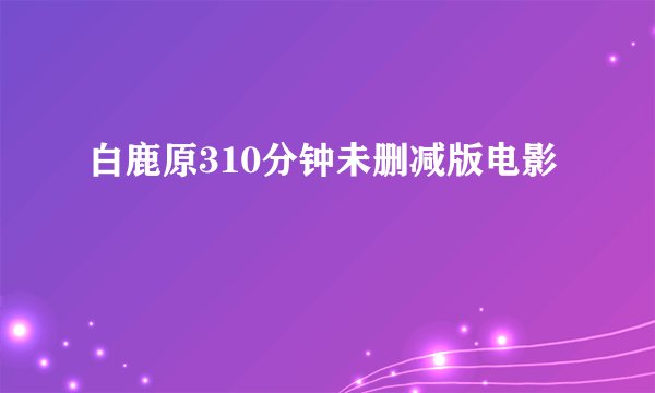 白鹿原310分钟未删减版电影