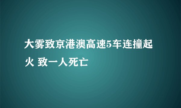 大雾致京港澳高速5车连撞起火 致一人死亡