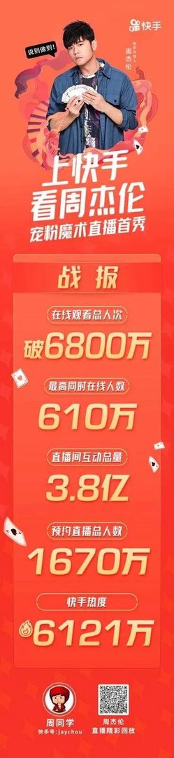 周杰伦快手直播首秀:现场疯狂翻牌粉丝和弹幕内容!