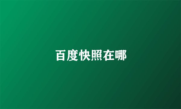 百度快照在哪