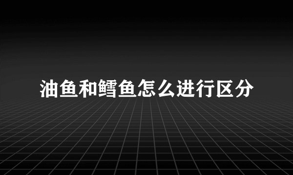 油鱼和鳕鱼怎么进行区分