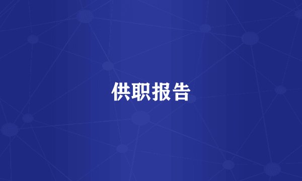 供职报告
