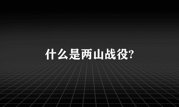 什么是两山战役?