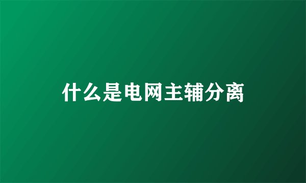 什么是电网主辅分离
