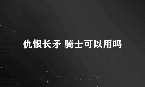 仇恨长矛 骑士可以用吗