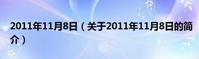 2011年11月8日（关于2011年11月8日的简介）