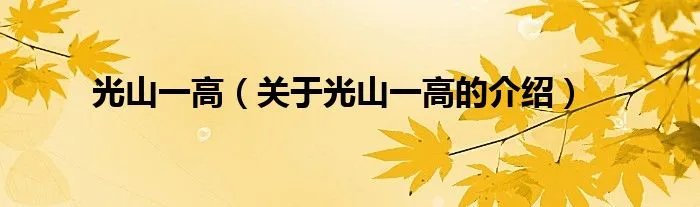 光山一高（关于光山一高的介绍）