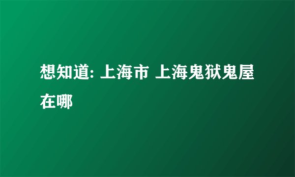想知道: 上海市 上海鬼狱鬼屋 在哪