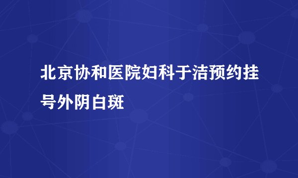 北京协和医院妇科于洁预约挂号外阴白斑