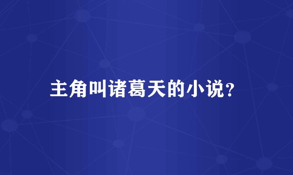 主角叫诸葛天的小说？
