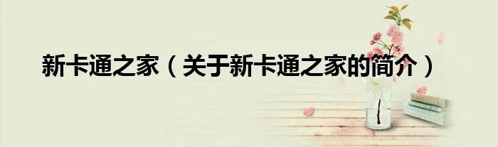 新卡通之家（关于新卡通之家的简介）