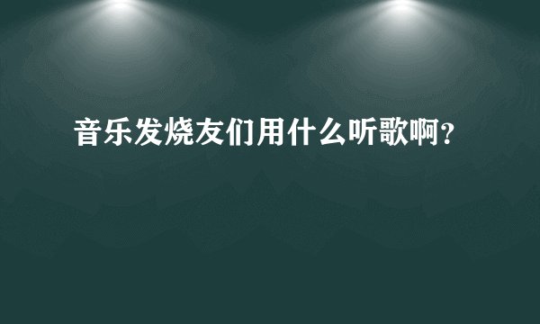 音乐发烧友们用什么听歌啊？