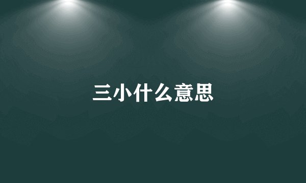 三小什么意思