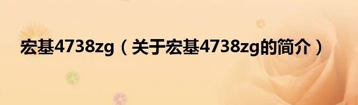 宏基4738zg（关于宏基4738zg的简介）