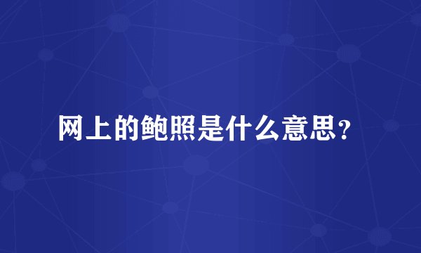 网上的鲍照是什么意思?