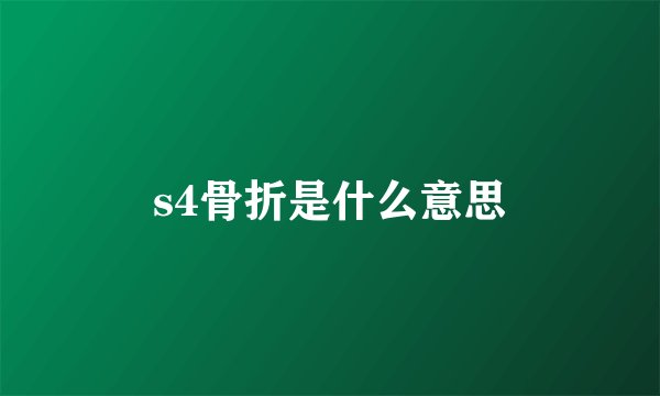 s4骨折是什么意思