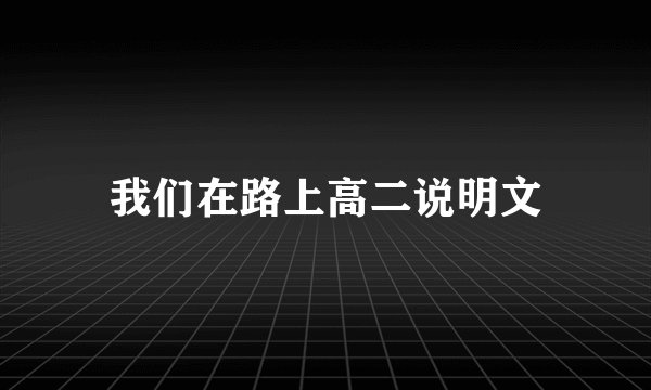 我们在路上高二说明文