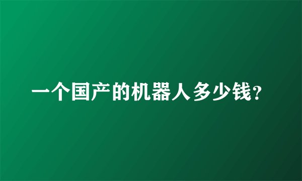 一个国产的机器人多少钱？