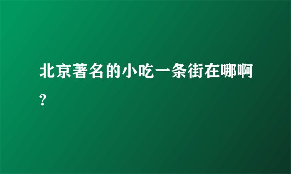 北京著名的小吃一条街在哪啊?