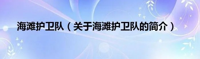 海滩护卫队（关于海滩护卫队的简介）