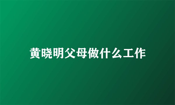 黄晓明父母做什么工作