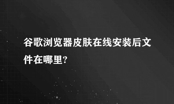 谷歌浏览器皮肤在线安装后文件在哪里?