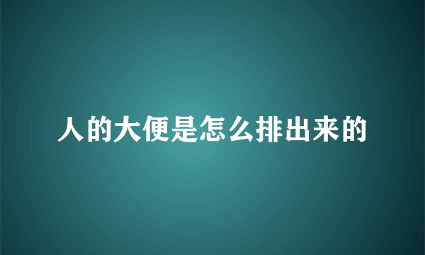 人的大便是怎么排出来的