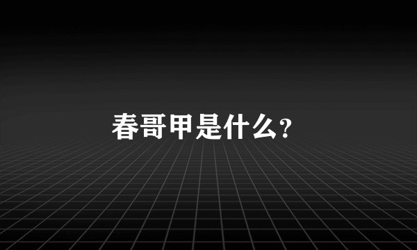 春哥甲是什么？