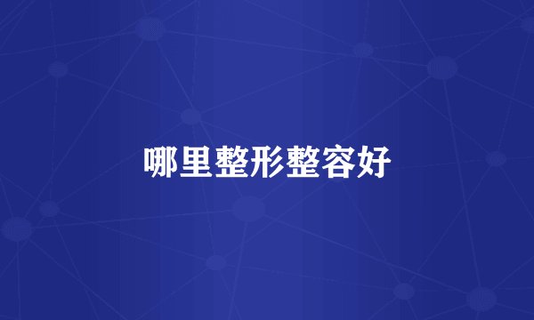 哪里整形整容好