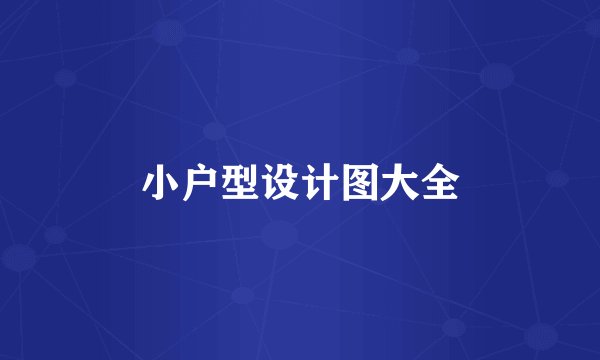小户型设计图大全