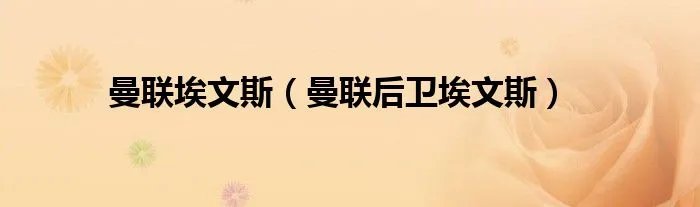 曼联埃文斯（曼联后卫埃文斯）