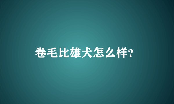 卷毛比雄犬怎么样？