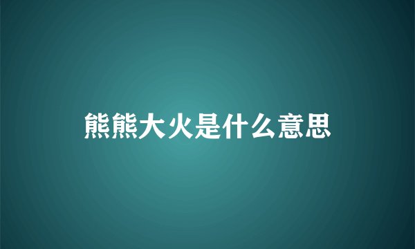 熊熊大火是什么意思