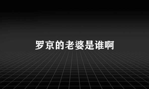 罗京的老婆是谁啊