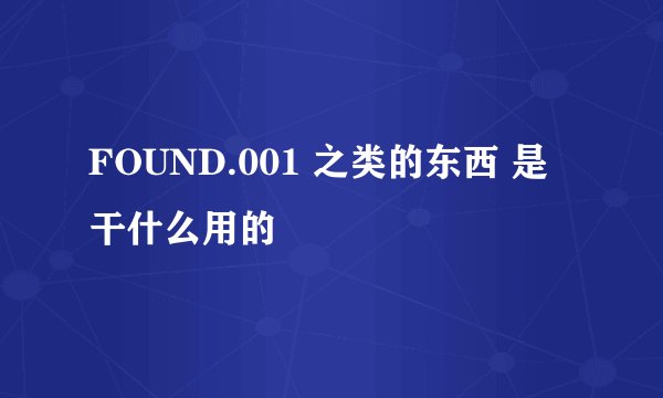 FOUND.001 之类的东西 是干什么用的