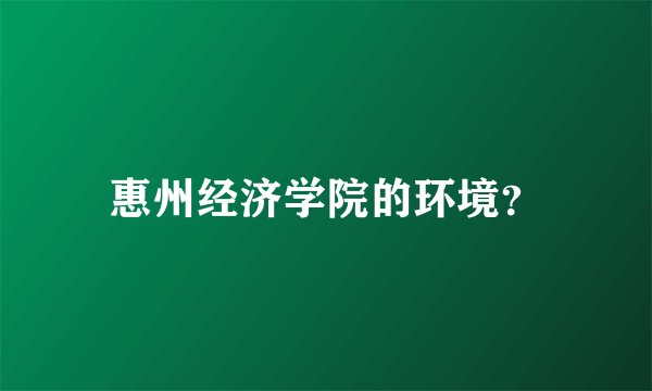 惠州经济学院的环境？