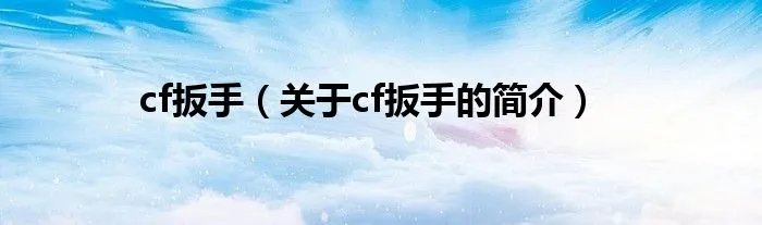 cf扳手（关于cf扳手的简介）